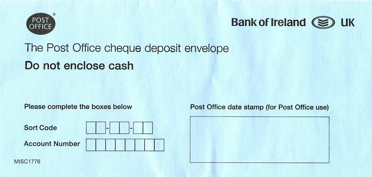 Bank of Ireland Bank Cheque