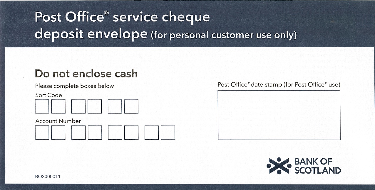 Bank Cheque Service - Galestreet Postoffice - Rochdale
