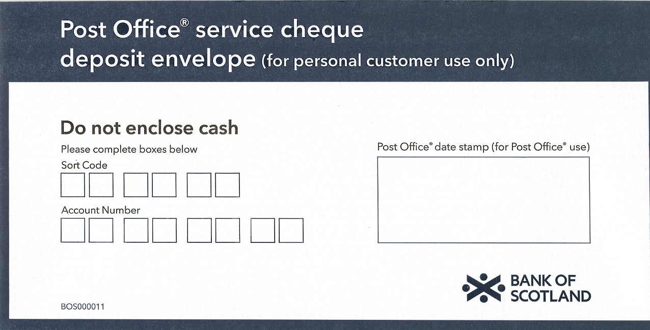 Bank of Scotland Cheque Deposit