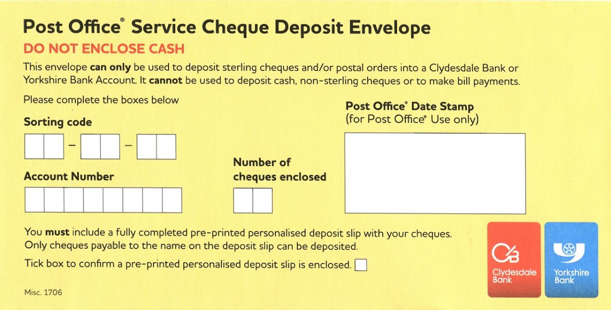 Bank Cheque Service Gale Street Post Office Rochdale