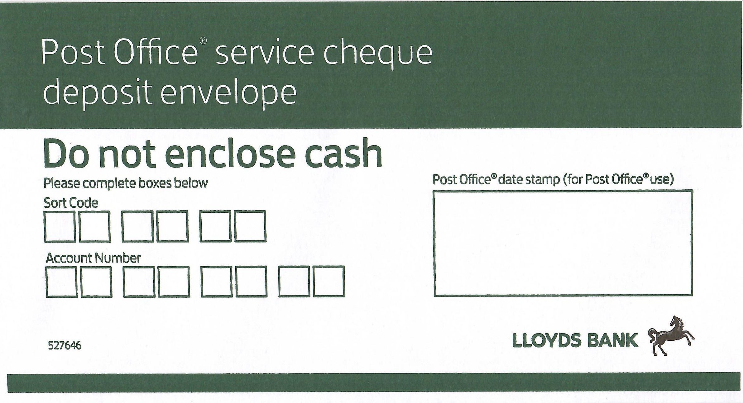Lloyds cheque deposit envelope