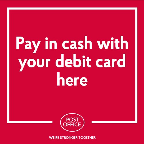 Pay in cash with your debit card here